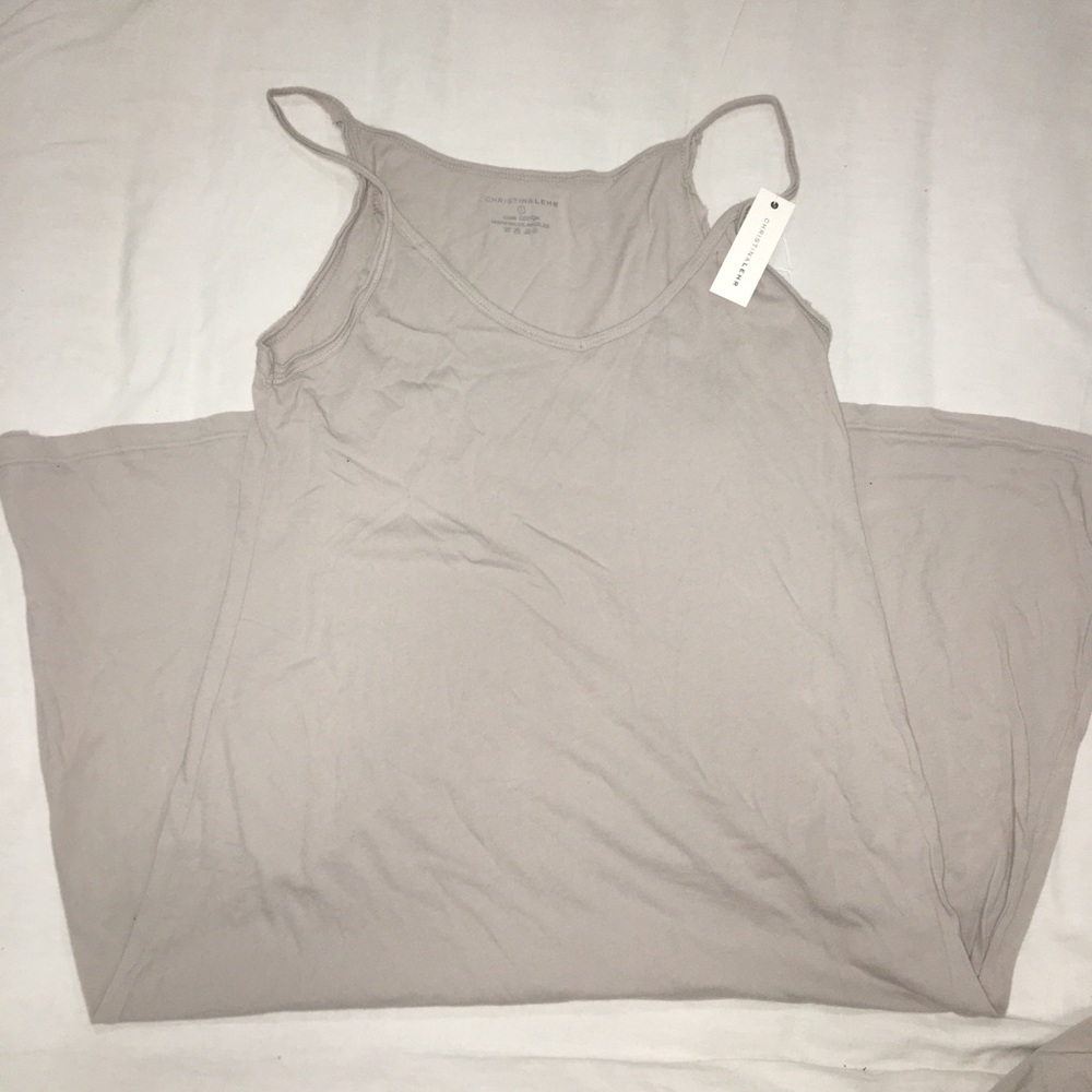 NWT Christina Lehr GREY Desert Tank Dress 100% cotton grey